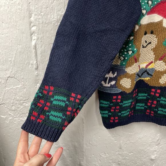 Not So Ugly Christmas Sweater Teddy Bears Decorating Tree Presents - Picture 8 of 8